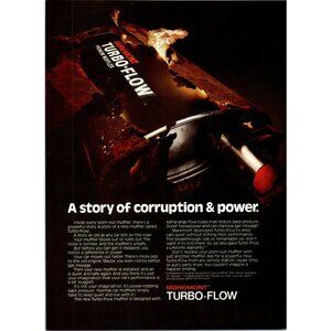 1980 Maremont Turbo-Flow Muffler Vintage Print Ad 80s Man Cave Wall Art